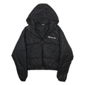 ELLESSE Womens Black Jacket UK 8 Polyester Puffer Zip Hooded Casual