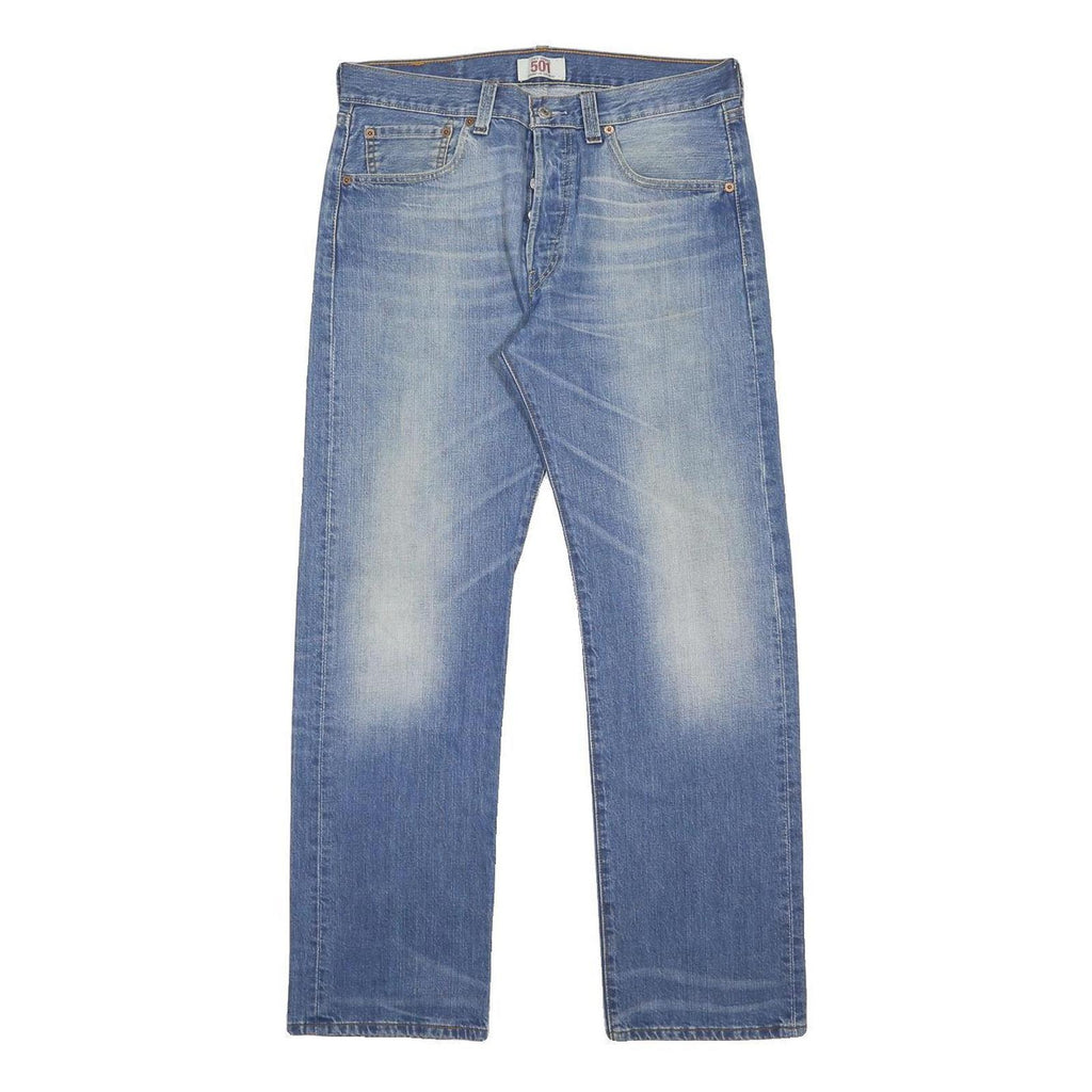 LEVI'S 501 Mens Jeans Blue Regular Straight Denim Light W32 L30 Classic Style