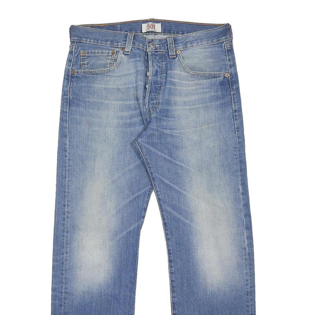 LEVI'S 501 Mens Jeans Blue Regular Straight Denim Light W32 L30 Classic Style