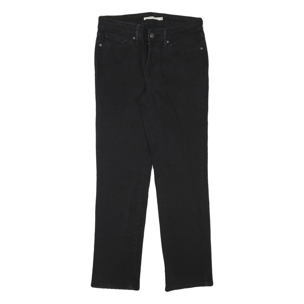 LEVI'S Womens Black Slim Skinny Denim Jeans Cotton Blend Zip W28 L27 Stretch
