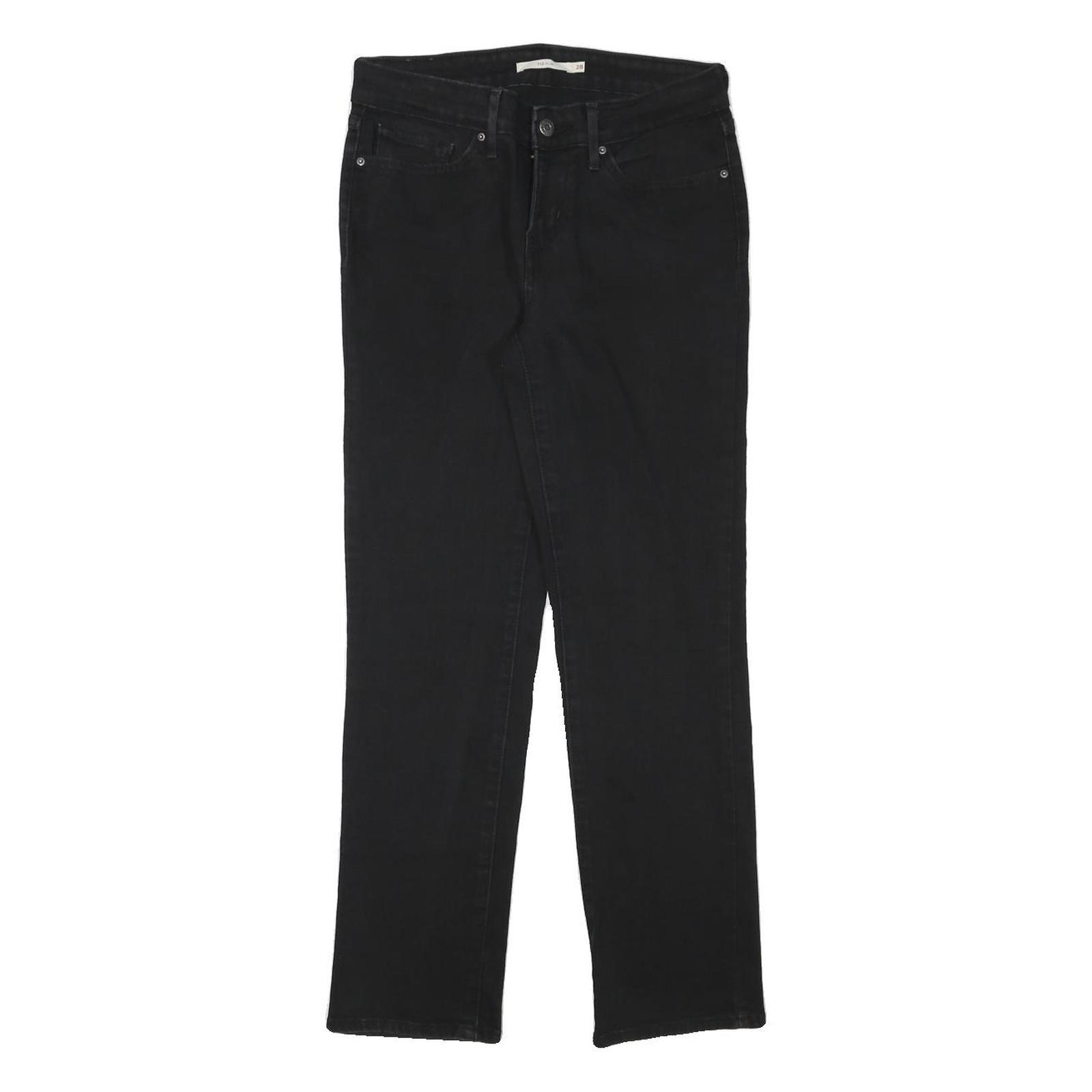 LEVI'S Womens Black Slim Skinny Denim Jeans Cotton Blend Zip W28 L27 Stretch