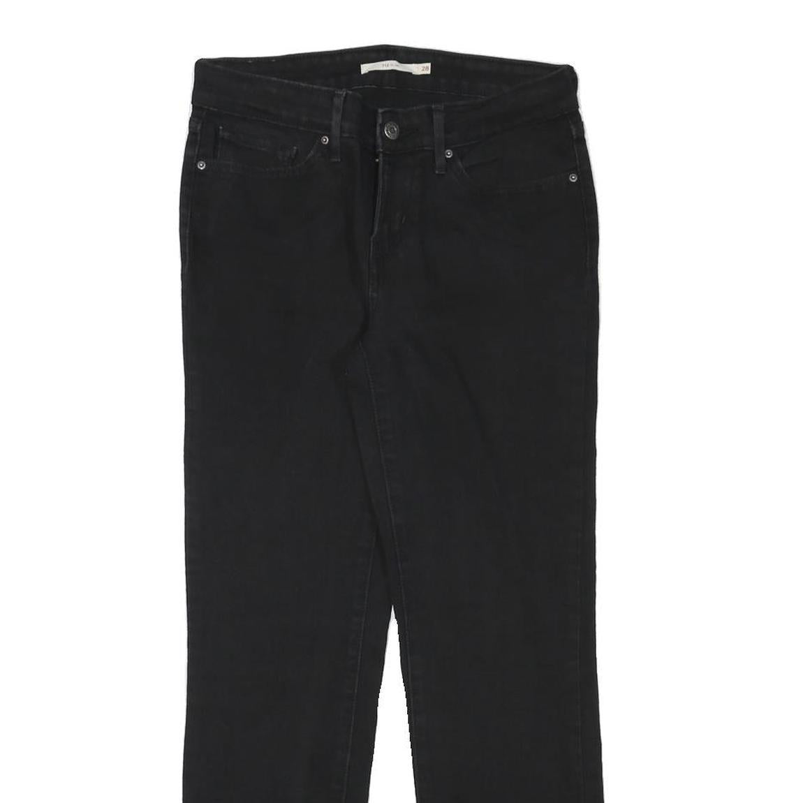 LEVI'S Womens Black Slim Skinny Denim Jeans Cotton Blend Zip W28 L27 Stretch