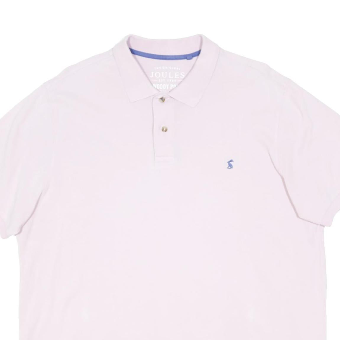 JOULES Mens Pink & Blue Logo Short Sleeve Polo Shirt XL Cotton Blend Casual