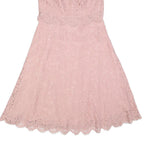JENNY PACKHAM Womens Pink Lace Fit & Flare Midi Dress UK 12 Elegant Overlay