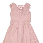 JENNY PACKHAM Womens Pink Lace Fit & Flare Midi Dress UK 12 Elegant Overlay