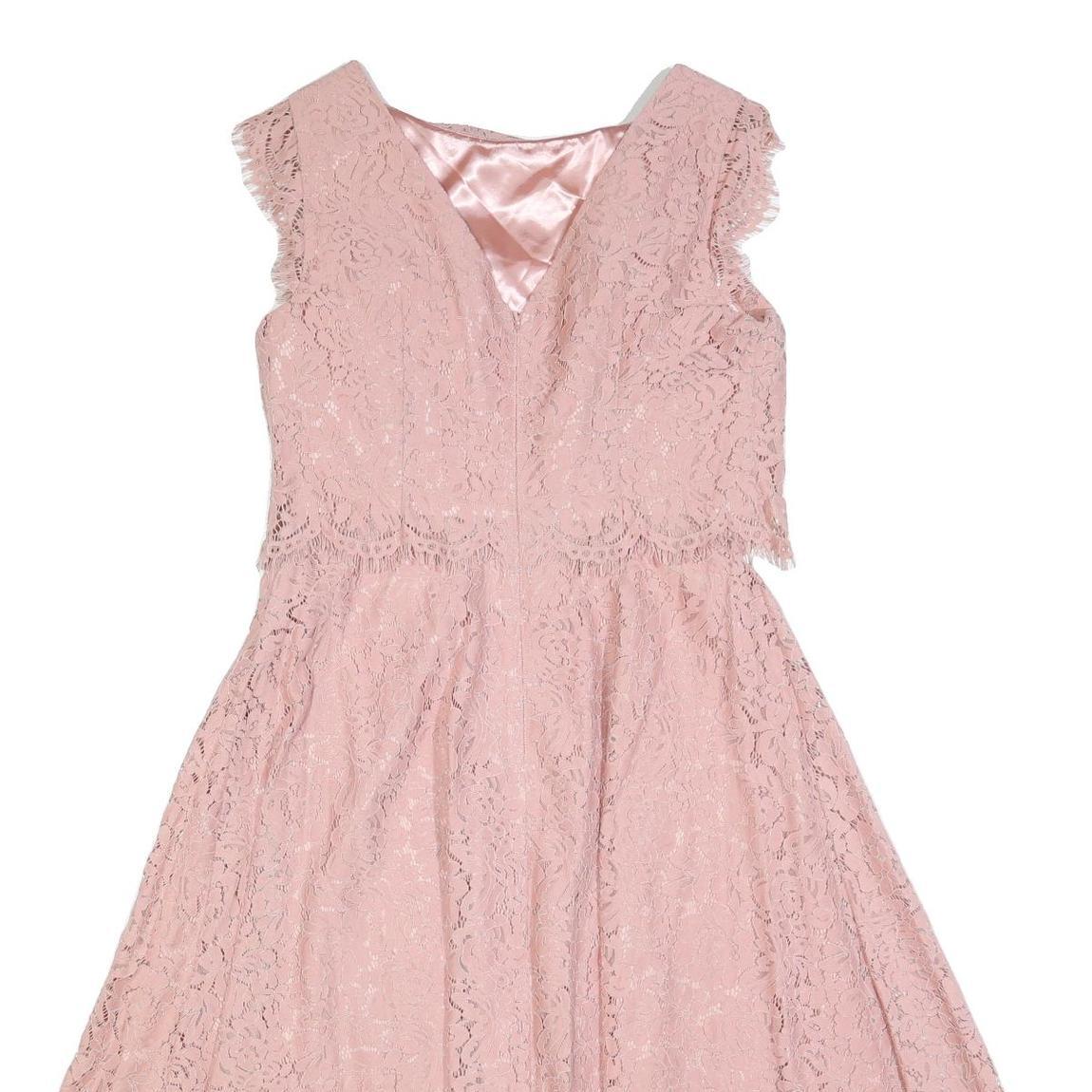 JENNY PACKHAM Womens Pink Lace Fit & Flare Midi Dress UK 12 Elegant Overlay