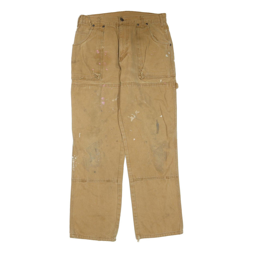 DICKIES Mens Regular Fit Beige Cotton Blend Zip Closure Jeans W32 L30 Workwear