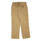 DICKIES Mens Regular Fit Beige Cotton Blend Zip Closure Jeans W32 L30 Workwear
