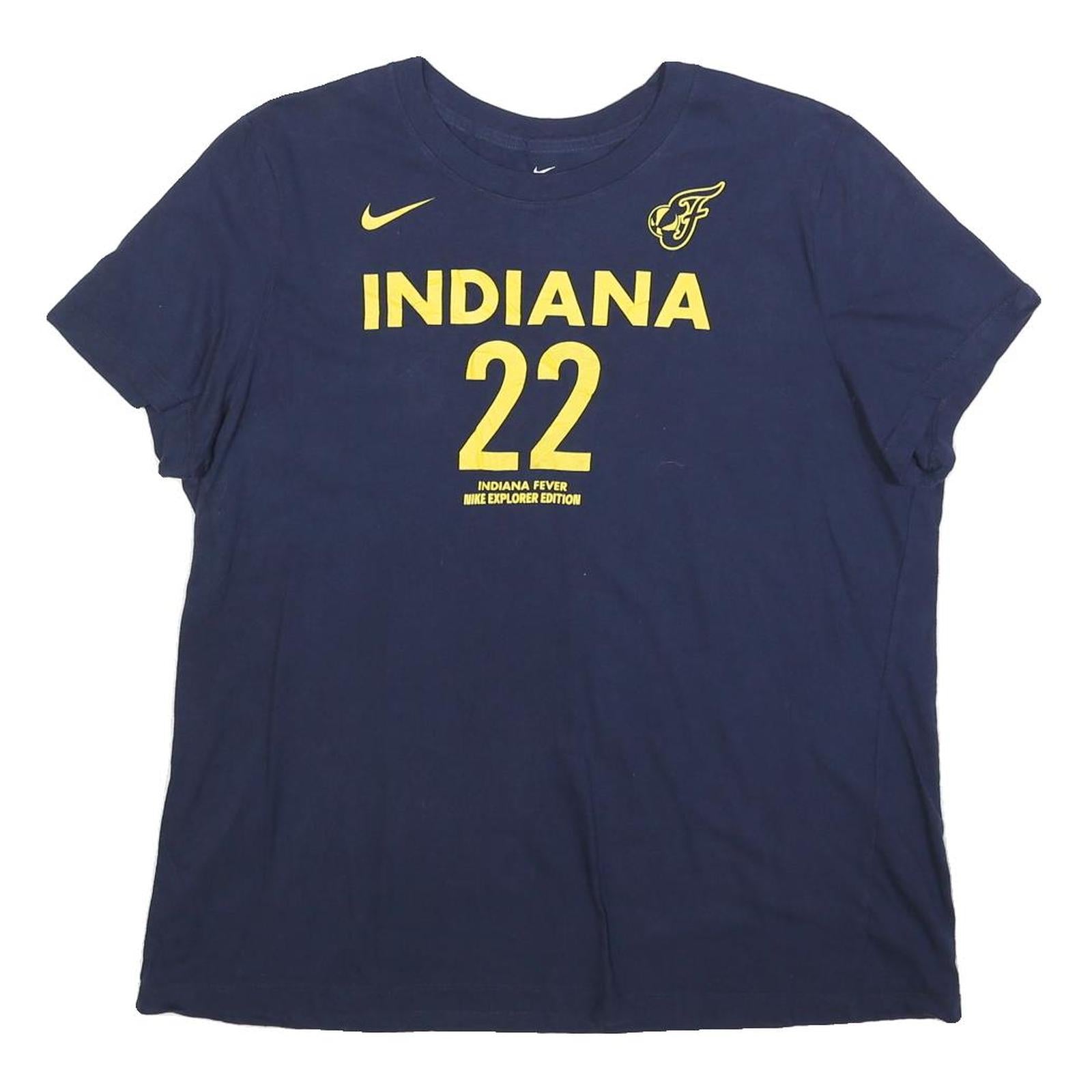 NIKE Womens Blue Indiana 22 Graphic T-Shirt XL Short Sleeve Crew Neck Sportswear