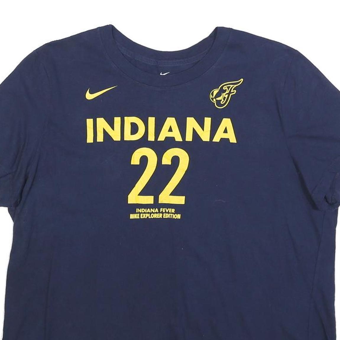 NIKE Womens Blue Indiana 22 Graphic T-Shirt XL Short Sleeve Crew Neck Sportswear