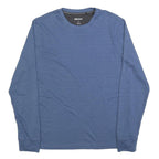 DKNY Mens Blue Long Sleeve Crew Neck T-Shirt M Polyester Blend Lightweight