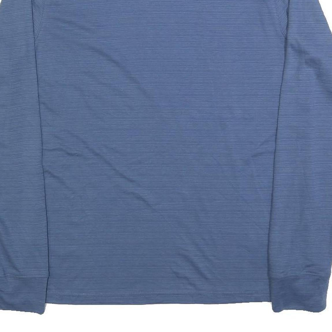 DKNY Mens Blue Long Sleeve Crew Neck T-Shirt M Polyester Blend Lightweight