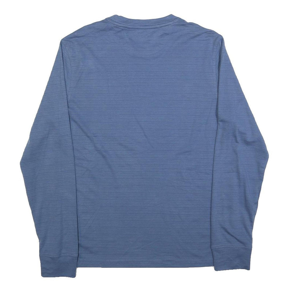 DKNY Mens Blue Long Sleeve Crew Neck T-Shirt M Polyester Blend Lightweight