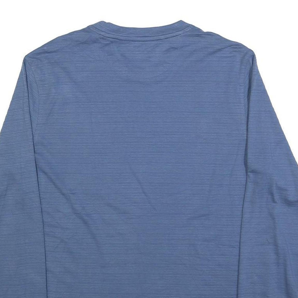 DKNY Mens Blue Long Sleeve Crew Neck T-Shirt M Polyester Blend Lightweight