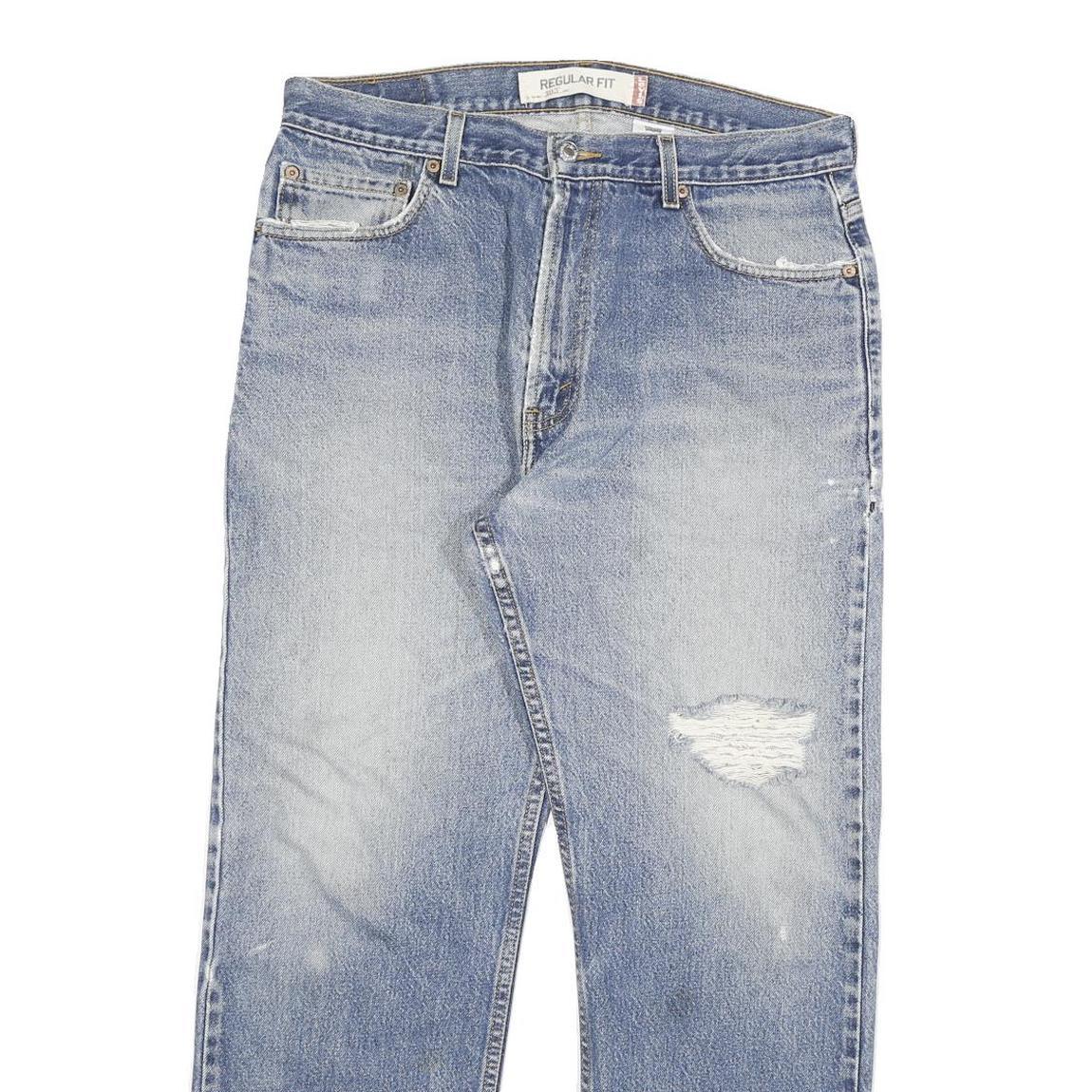 LEVI'S 505 Mens Jeans Blue Regular Straight Denim Medium W32 L29 Distressed