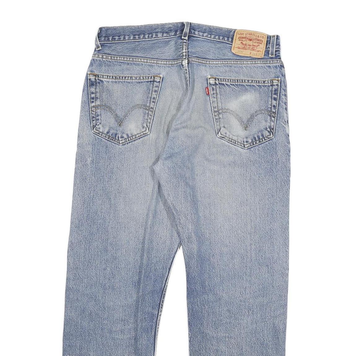 LEVI'S 505 Mens Jeans Blue Regular Straight Denim Medium W32 L29 Distressed