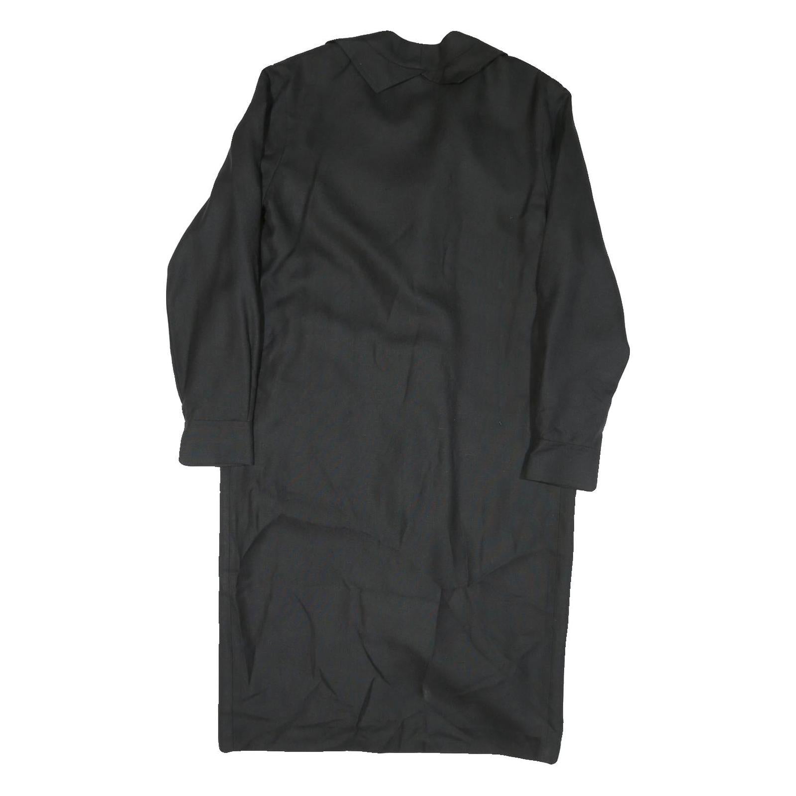 BALENCIAGA Womens Black Button Jacket S Cotton Blend Classic Long Sleeve Elegant