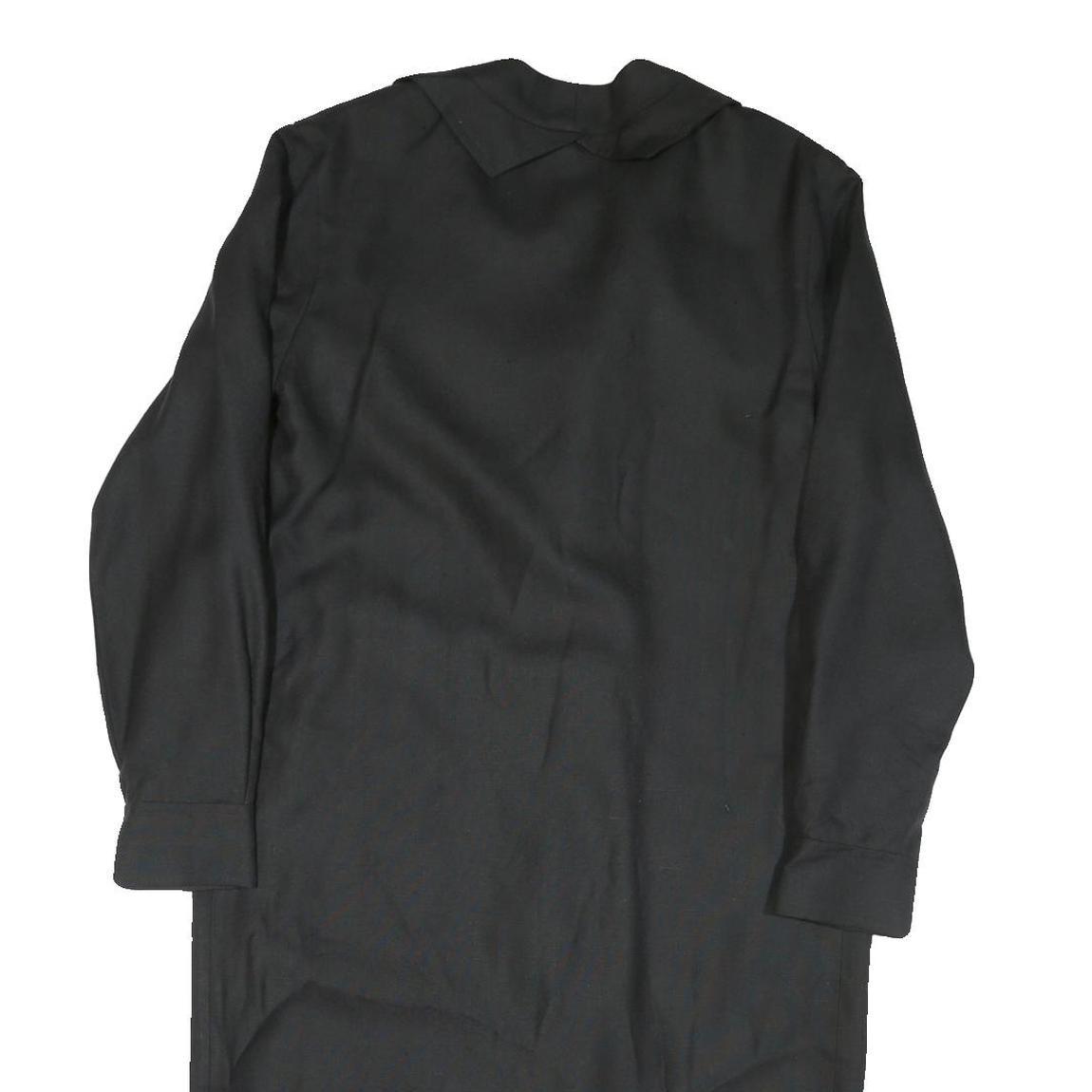 BALENCIAGA Womens Black Button Jacket S Cotton Blend Classic Long Sleeve Elegant