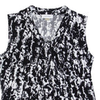 CALVIN KLEIN Womens Printed Top Black Sleeveless Crazy Pattern M