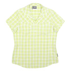 JACK WOLFSKIN Womens Green & White Check Shirt UK 16 Lightweight Outdoor Casual
