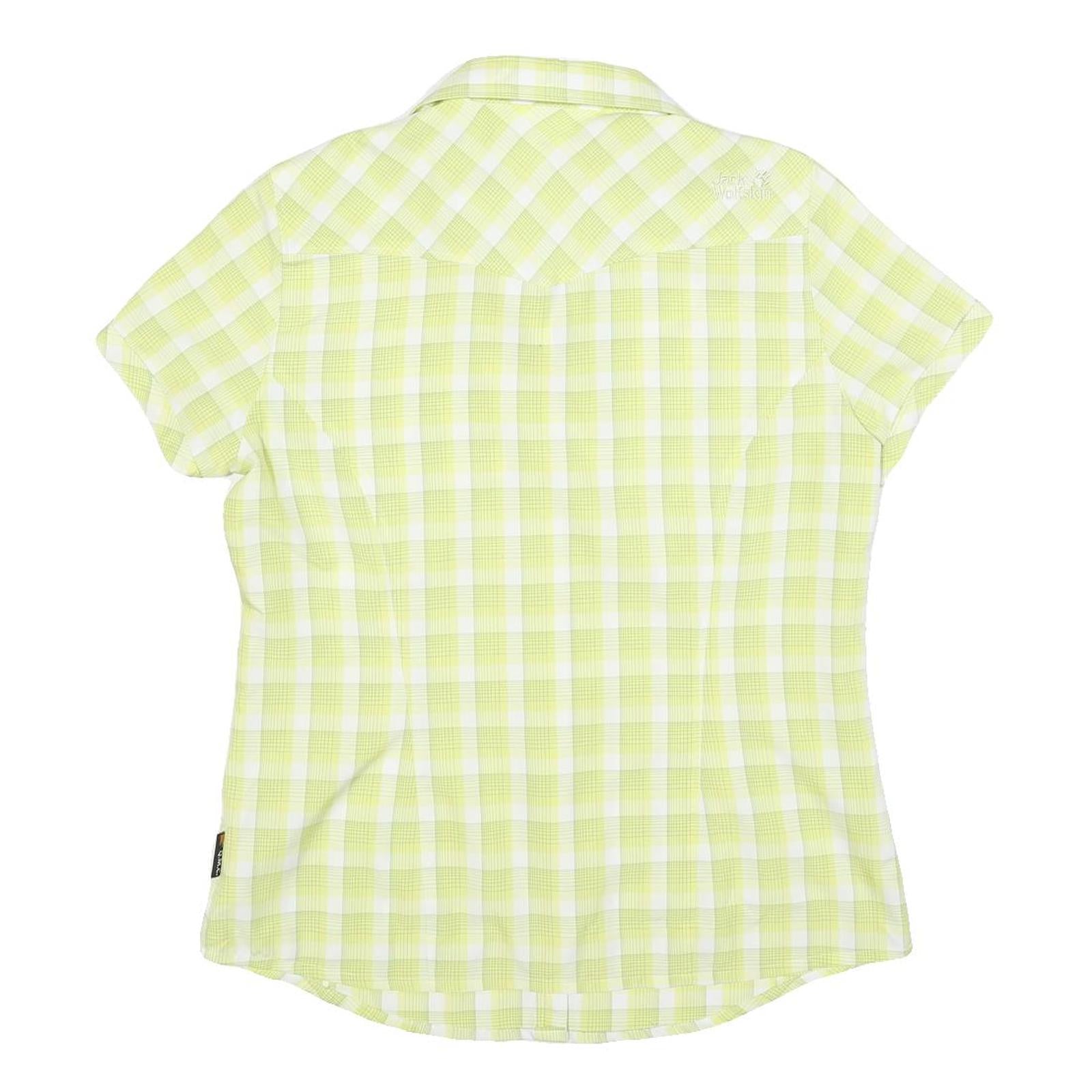 JACK WOLFSKIN Womens Green & White Check Shirt UK 16 Lightweight Outdoor Casual