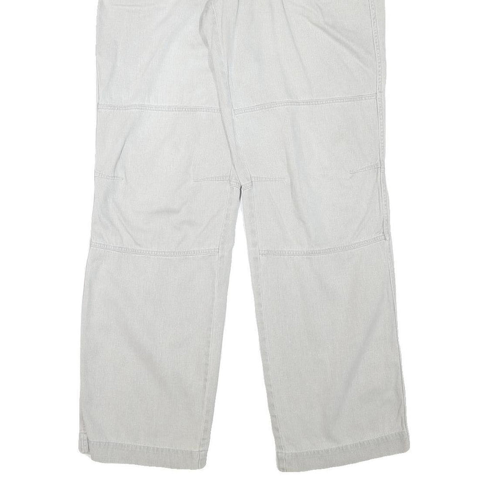 FACTORY Mens Relaxed Light Grey Cotton Blend Trousers W37 L33 Casual Zip Closure