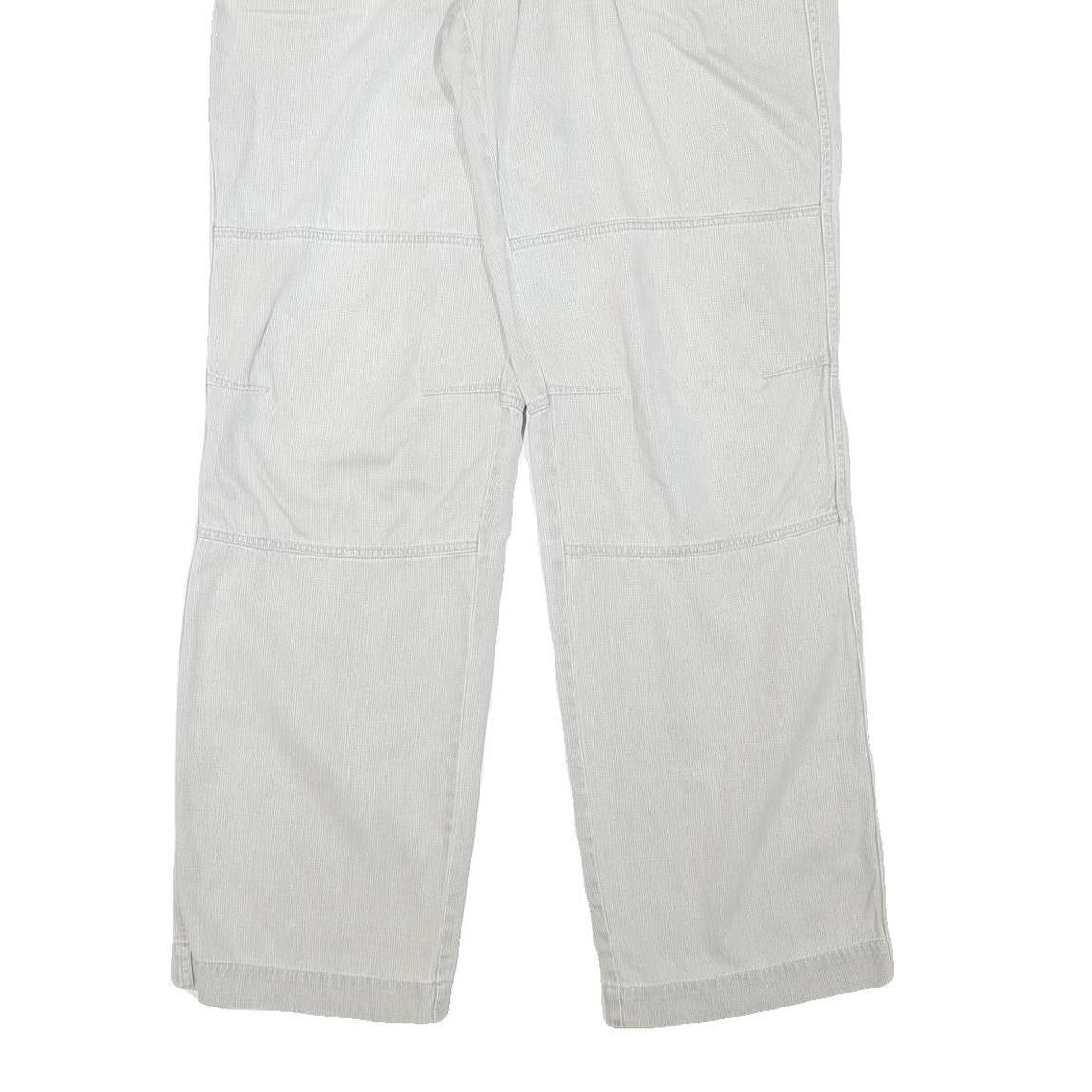 FACTORY Mens Relaxed Light Grey Cotton Blend Trousers W37 L33 Casual Zip Closure