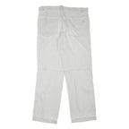 FACTORY Mens Relaxed Light Grey Cotton Blend Trousers W37 L33 Casual Zip Closure
