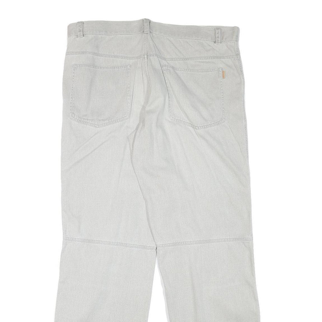 FACTORY Mens Relaxed Light Grey Cotton Blend Trousers W37 L33 Casual Zip Closure