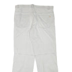 FACTORY Mens Relaxed Light Grey Cotton Blend Trousers W37 L33 Casual Zip Closure