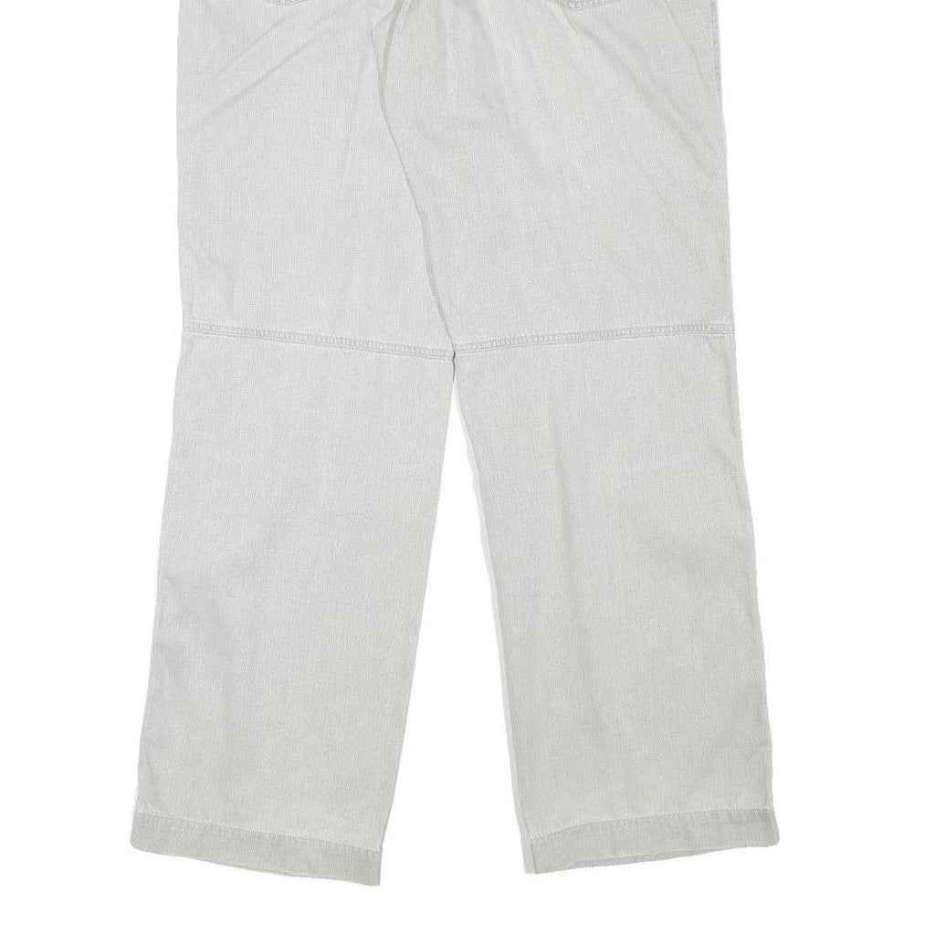 FACTORY Mens Relaxed Light Grey Cotton Blend Trousers W37 L33 Casual Zip Closure