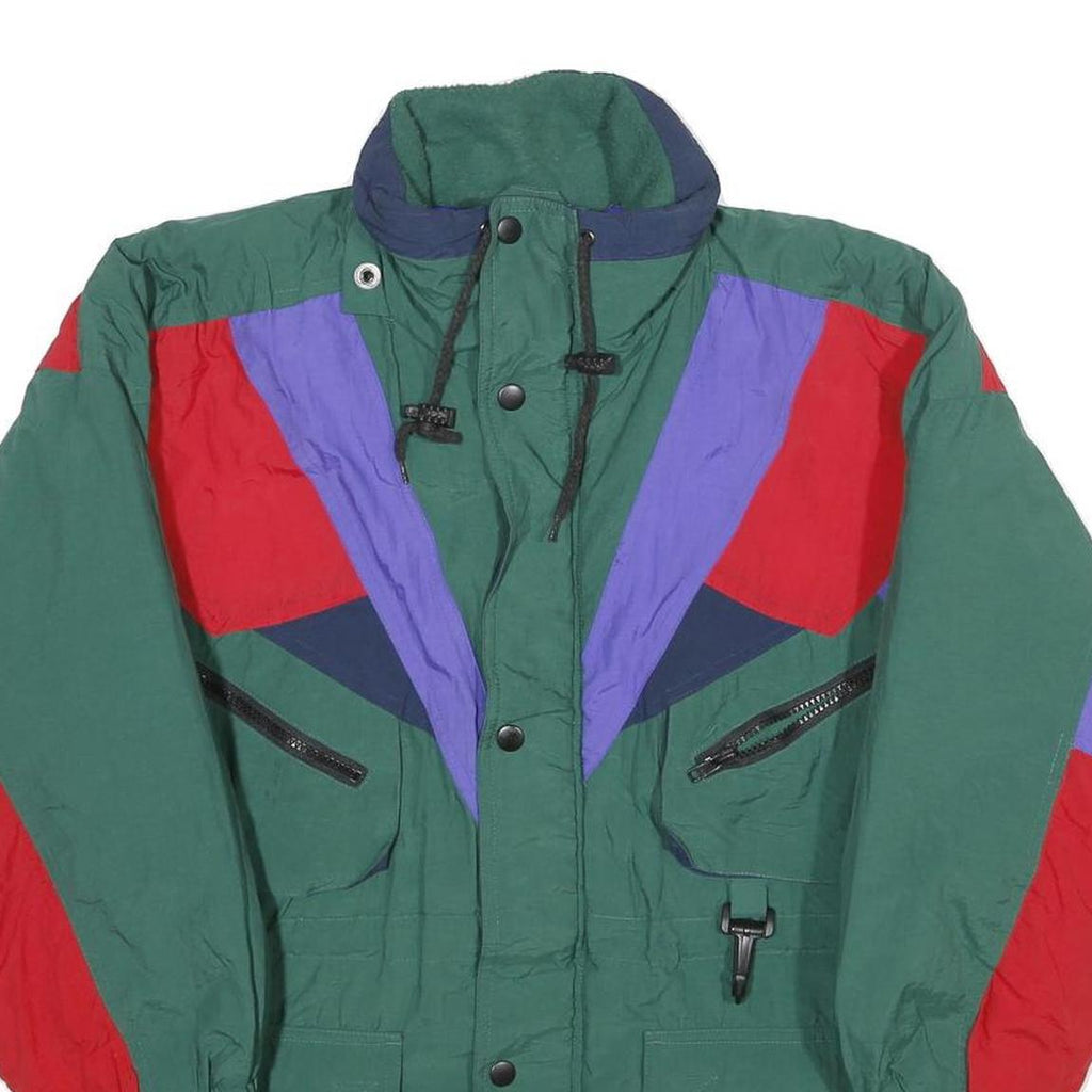 JONATHAN STONE Mens Green Red Purple Colourblock Nylon Jacket S Outdoor Zip