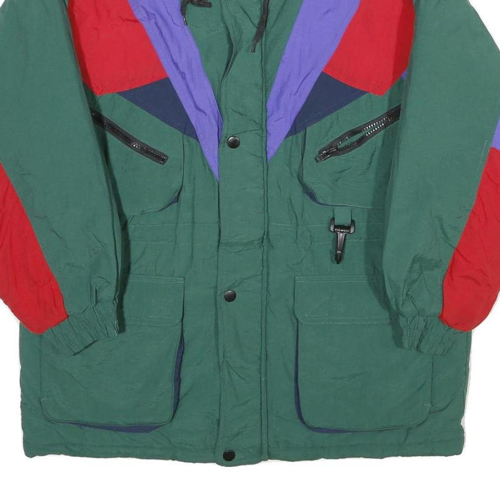 JONATHAN STONE Mens Green Red Purple Colourblock Nylon Jacket S Outdoor Zip