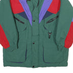 JONATHAN STONE Mens Green Red Purple Colourblock Nylon Jacket S Outdoor Zip