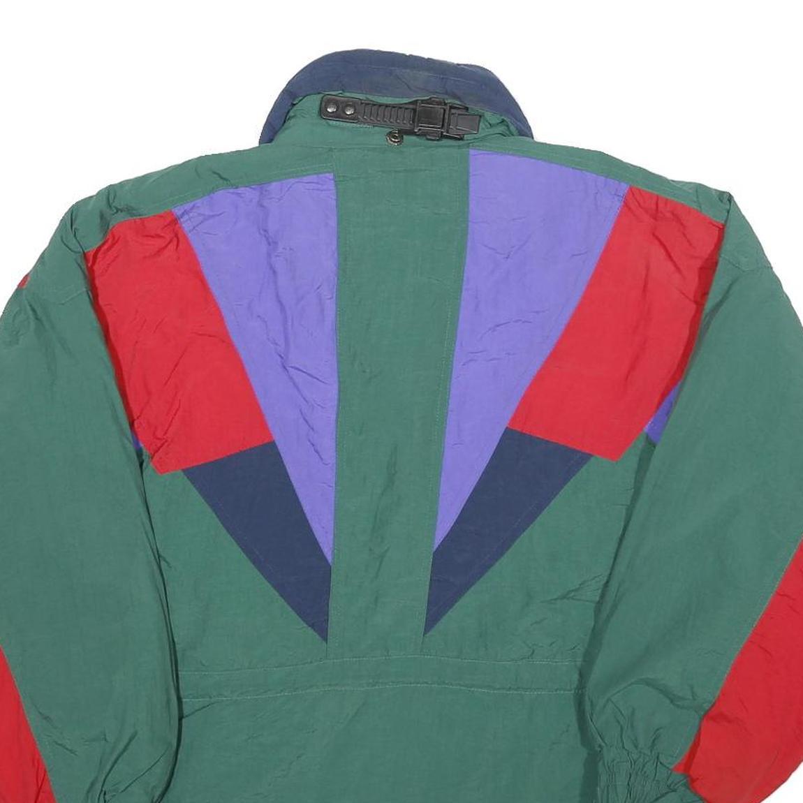 JONATHAN STONE Mens Green Red Purple Colourblock Nylon Jacket S Outdoor Zip