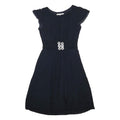 BODEN Womens Navy Blue Day Viscose Plain Short Sleeve Knee Length UK 8 Dress