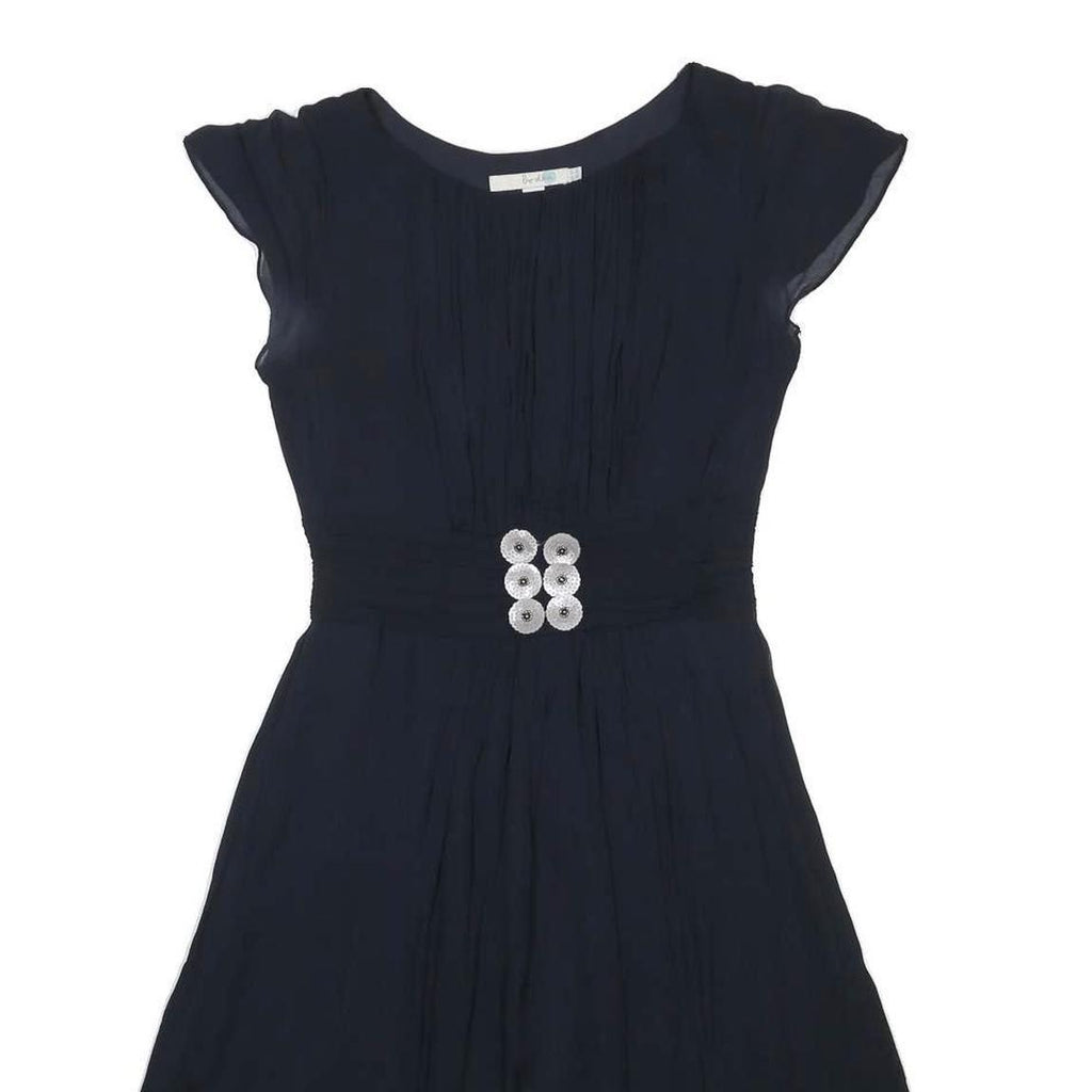 BODEN Womens Navy Blue Day Viscose Plain Short Sleeve Knee Length UK 8 Dress