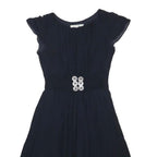 BODEN Womens Navy Blue Day Viscose Plain Short Sleeve Knee Length UK 8 Dress