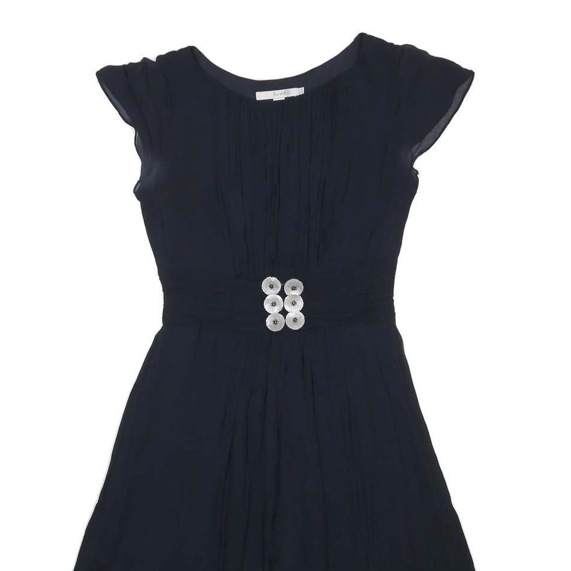 BODEN Womens Navy Blue Day Viscose Plain Short Sleeve Knee Length UK 8 Dress
