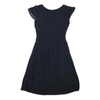 BODEN Womens Navy Blue Day Viscose Plain Short Sleeve Knee Length UK 8 Dress