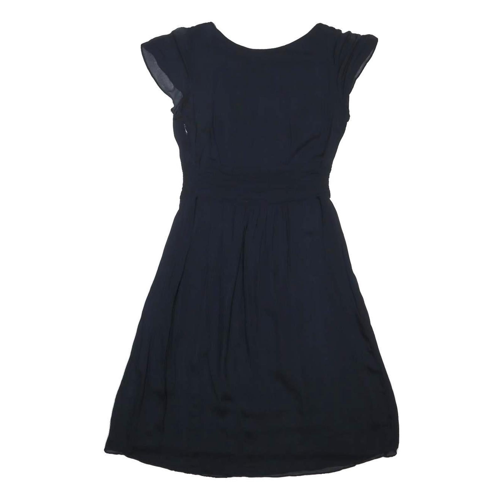 BODEN Womens Navy Blue Day Viscose Plain Short Sleeve Knee Length UK 8 Dress