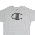 CHAMPION Mens Grey XL Cotton T-Shirt Short Sleeve Crew Neck Large Logo Print