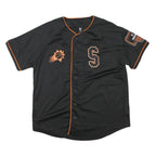 NBA Mens Black & Orange Phoenix Suns Baseball Jersey L Short Sleeve Crew Neck