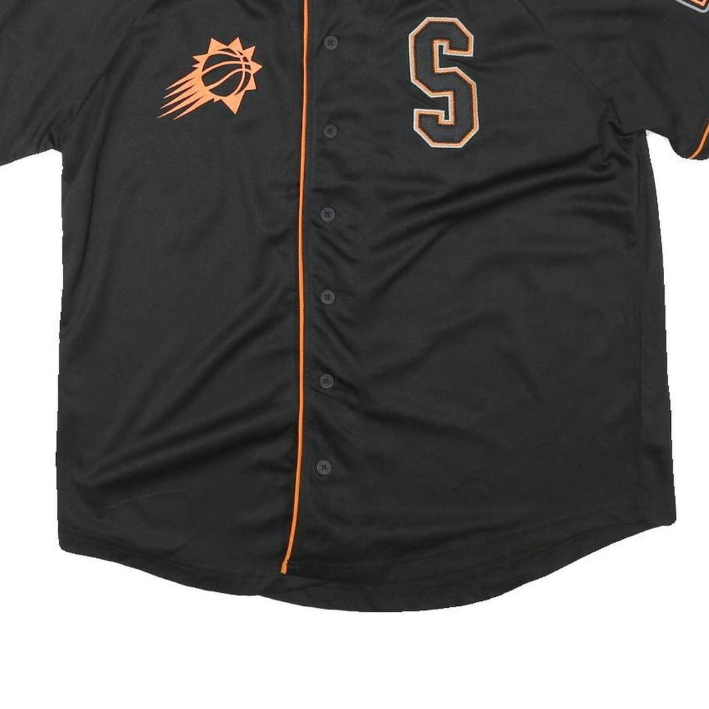 NBA Mens Black & Orange Phoenix Suns Baseball Jersey L Short Sleeve Crew Neck