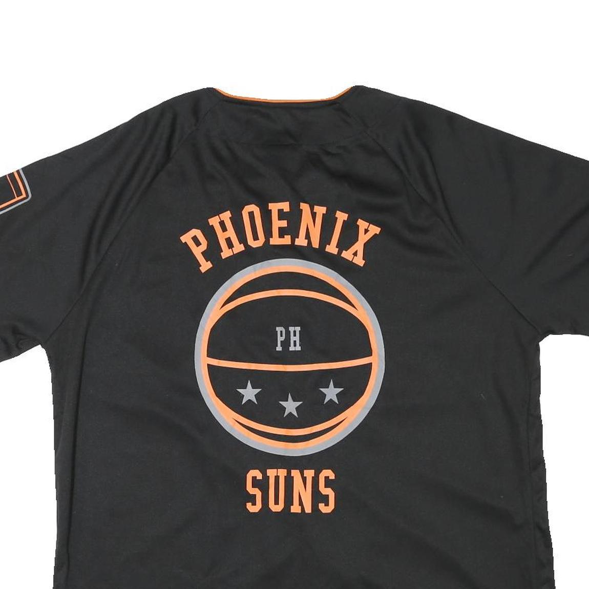 NBA Mens Black & Orange Phoenix Suns Baseball Jersey L Short Sleeve Crew Neck