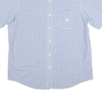 CHAPS Mens Blue & White Check Shirt L Cotton Blend Button Down Casual