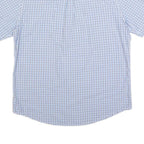 CHAPS Mens Blue & White Check Shirt L Cotton Blend Button Down Casual