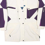 HELLY HANSEN Womens Purple & White Outdoor Jacket S Polyester Blend Zip Pocket
