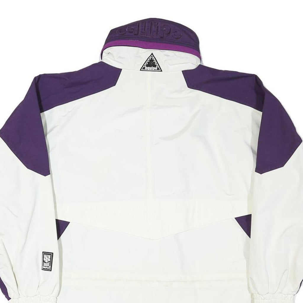 HELLY HANSEN Womens Purple & White Outdoor Jacket S Polyester Blend Zip Pocket