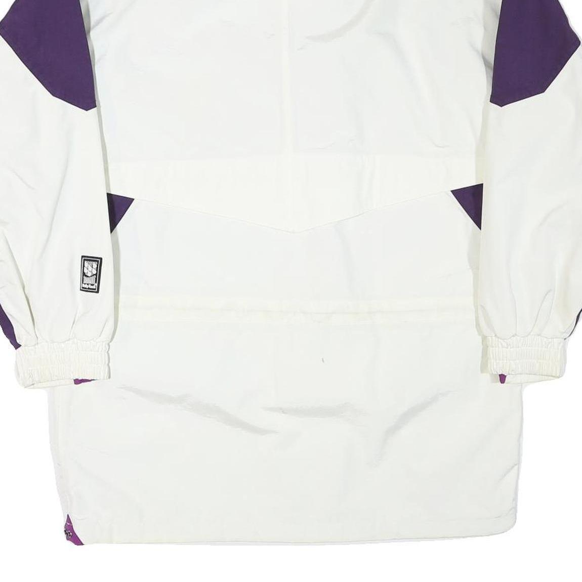 HELLY HANSEN Womens Purple & White Outdoor Jacket S Polyester Blend Zip Pocket